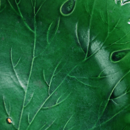 Edo to Meiji p. Green Glazed Ceramic Leaf Plate