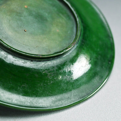 Edo to Meiji p. Green Glazed Ceramic Leaf Plate