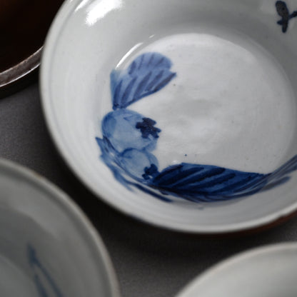 Rare Set 10 Small Plates by Rokubei III & Bunrin ー三代 清水 六兵衛, 塩川 文麟 “すり鉢形 小バチ拾枚”