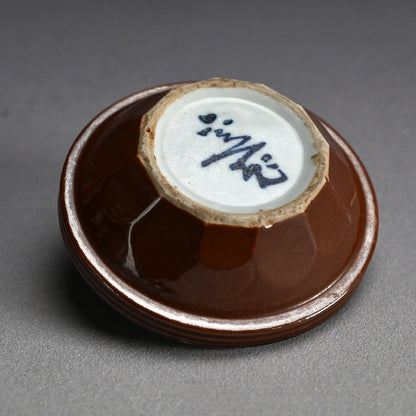 Rare Set 10 Small Plates by Rokubei III & Bunrin ー三代 清水 六兵衛, 塩川 文麟 “すり鉢形 小バチ拾枚”