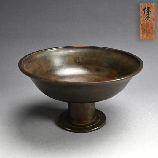 Footed Art-Deco Bronze Vase ー初代 中島 保美 “青銅花器”