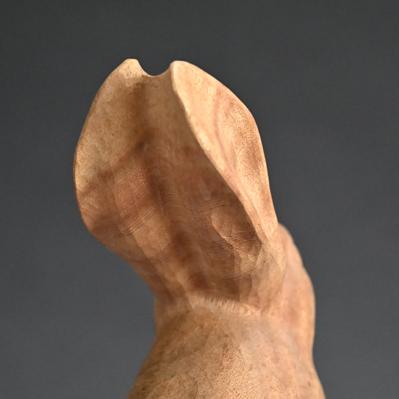 Carved Wooden Rabbit Sculpture ー潮田 皓哉 “木彫 兎”
