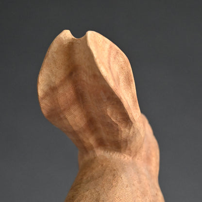 Carved Wooden Rabbit Sculpture ー潮田 皓哉 “木彫 兎”