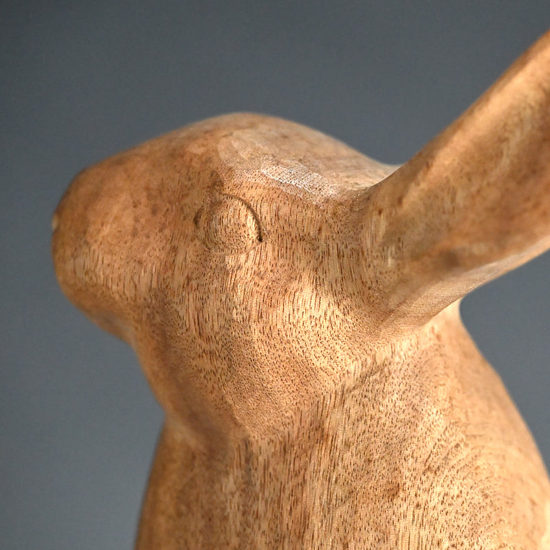 Carved Wooden Rabbit Sculpture ー潮田 皓哉 “木彫 兎”