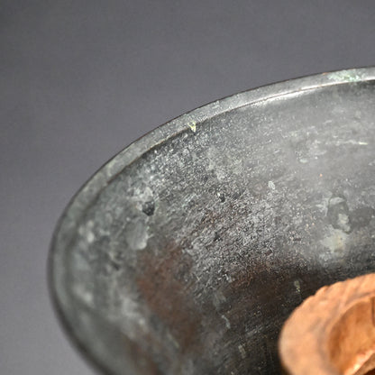Edo p. Flaring Bronze Vase w/ Dragonfly Handles