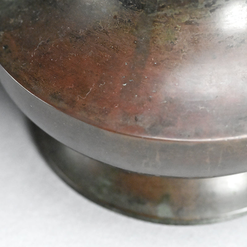 Edo p. Flaring Bronze Vase w/ Dragonfly Handles