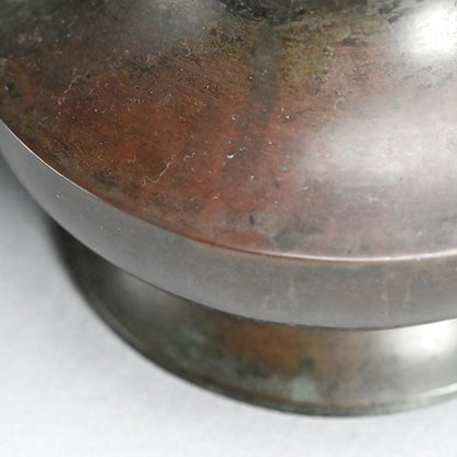 Edo p. Flaring Bronze Vase w/ Dragonfly Handles