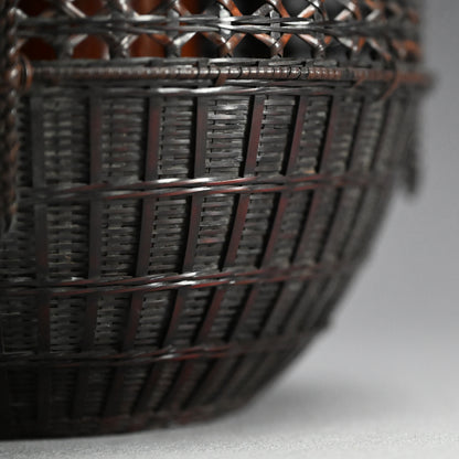 Chinese Style Woven Bamboo Basket ー鈴木 竹朋斎 "唐物写 手付花籠"