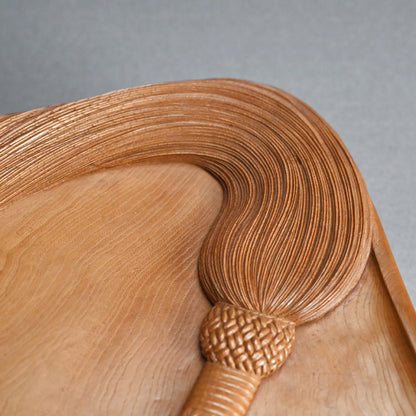 Nyoi Wood Tray by Shochikusai ー市川 小竹斎 "払子如意刻 香盆"