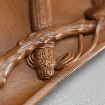 Nyoi Wood Tray by Shochikusai ー市川 小竹斎 "払子如意刻 香盆"