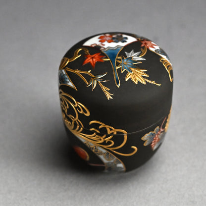 Exquisite natsume Maccha Tea Container ー山本 一洋 “純プラチナ彩 寿”