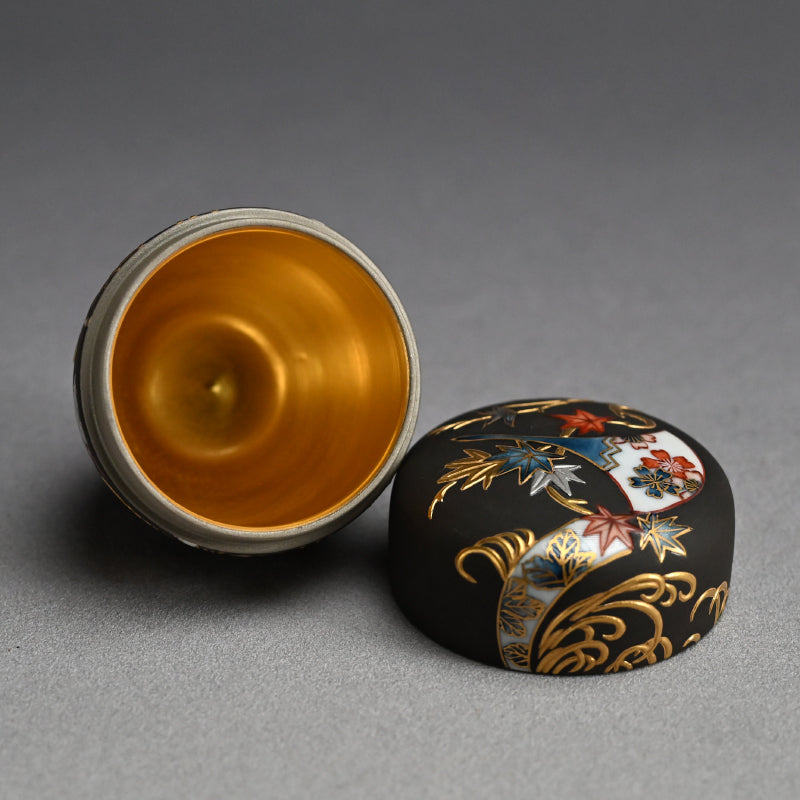 Exquisite natsume Maccha Tea Container ー山本 一洋 “純プラチナ彩 寿”