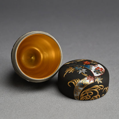 Exquisite natsume Maccha Tea Container ー山本 一洋 “純プラチナ彩 寿”