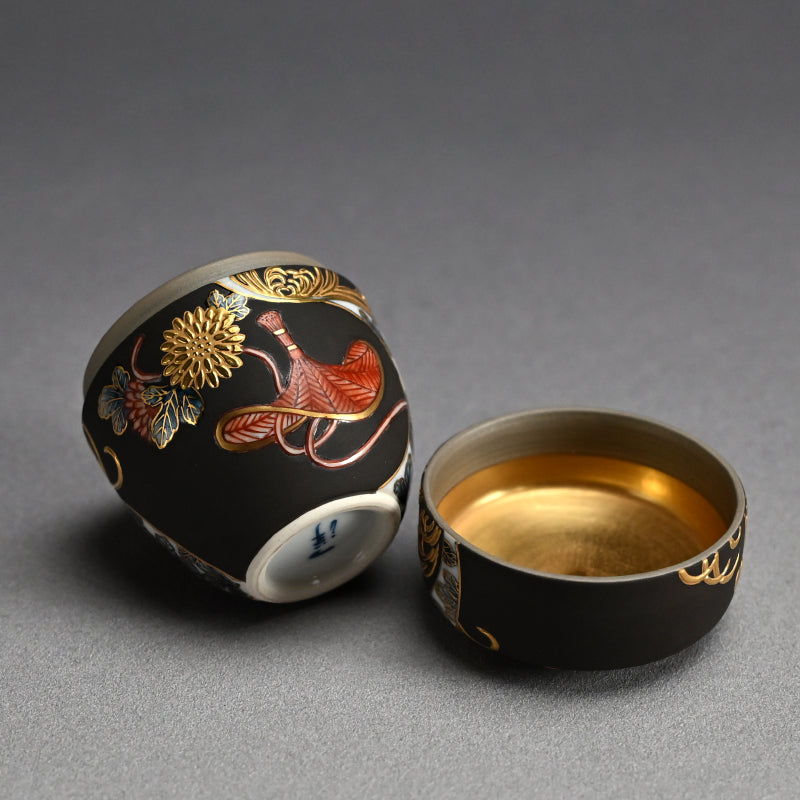 Exquisite natsume Maccha Tea Container ー山本 一洋 “純プラチナ彩 寿”