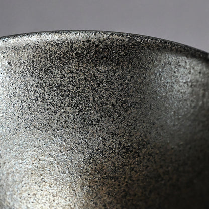 Silver Glazed Maccha Chawan Tea Bowl ー近藤 高弘 “黒釉窯変 銀晶 茶碗”