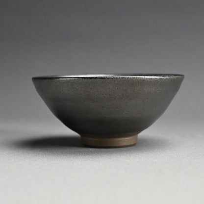 Silver Glazed Maccha Chawan Tea Bowl ー近藤 高弘 “黒釉窯変 銀晶 茶碗”