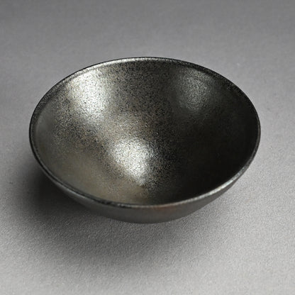 Silver Glazed Maccha Chawan Tea Bowl ー近藤 高弘 “黒釉窯変 銀晶 茶碗”
