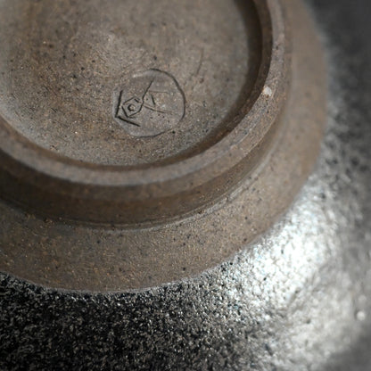 Silver Glazed Maccha Chawan Tea Bowl ー近藤 高弘 “黒釉窯変 銀晶 茶碗”