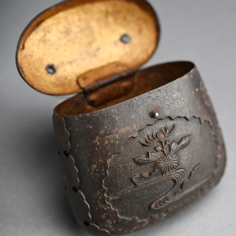 Myochin Style Uchidashi Hand Forged Iron Sagemono Case