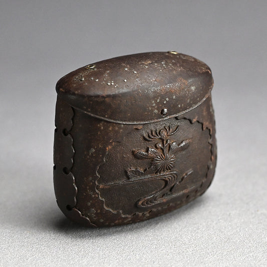 Myochin Style Uchidashi Hand Forged Iron Sagemono Case