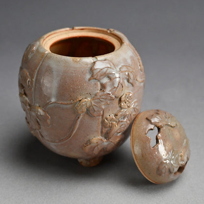 Rare Kyuwa Koro Incense Burner ー十代 三輪 休雪 (休和) “萩焼 立瓜 香爐”