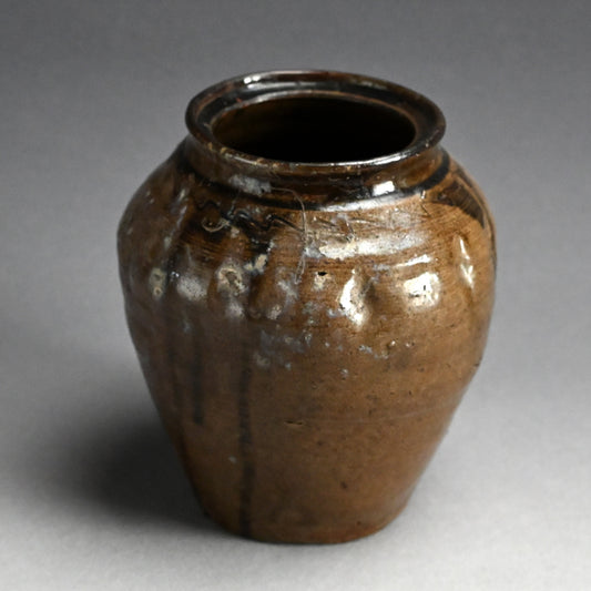 Edo period Old Tamba Mizusashi Tea Room Water Jar