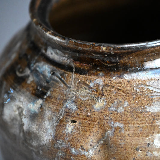 Edo period Old Tamba Mizusashi Tea Room Water Jar