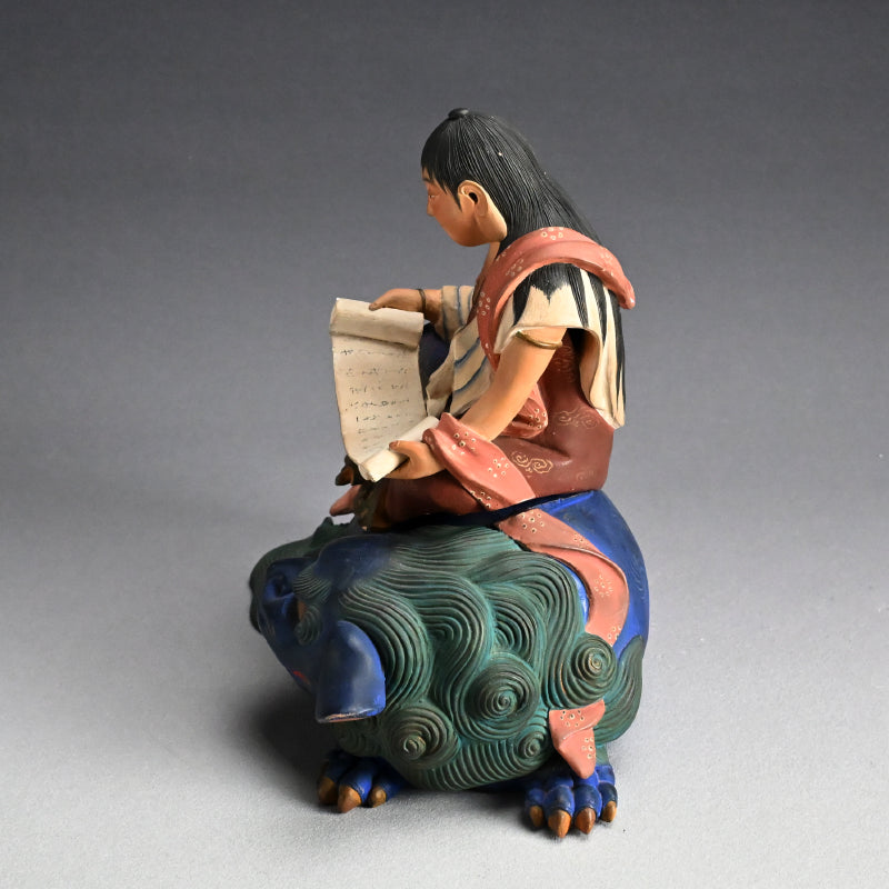 Iro Bizen Monju Bosatsu on Shishi Koro Incense Burner