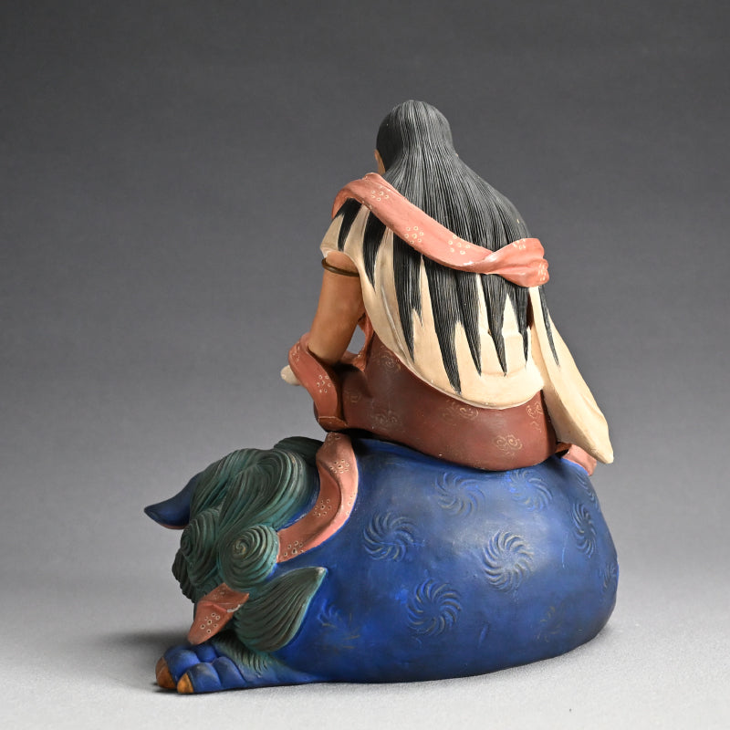 Iro Bizen Monju Bosatsu on Shishi Koro Incense Burner