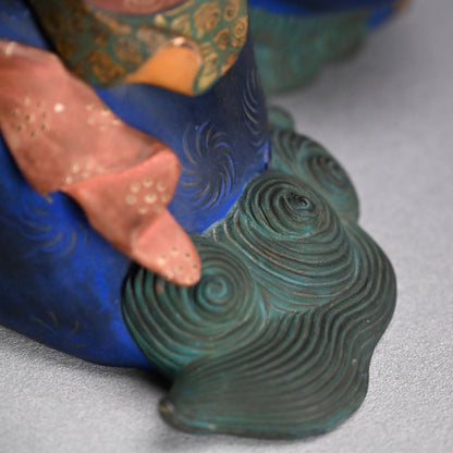 Iro Bizen Monju Bosatsu on Shishi Koro Incense Burner