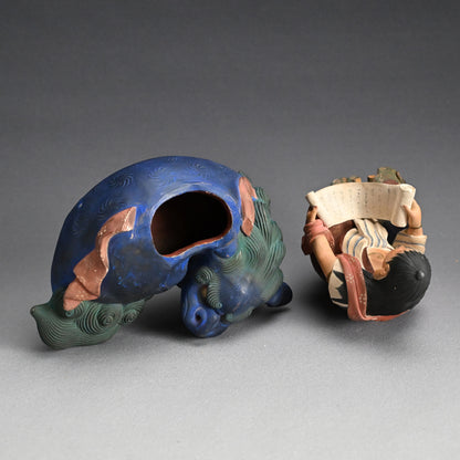 Iro Bizen Monju Bosatsu on Shishi Koro Incense Burner