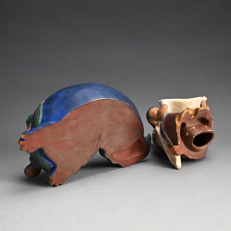 Iro Bizen Monju Bosatsu on Shishi Koro Incense Burner