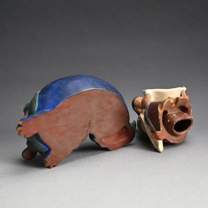 Iro Bizen Monju Bosatsu on Shishi Koro Incense Burner