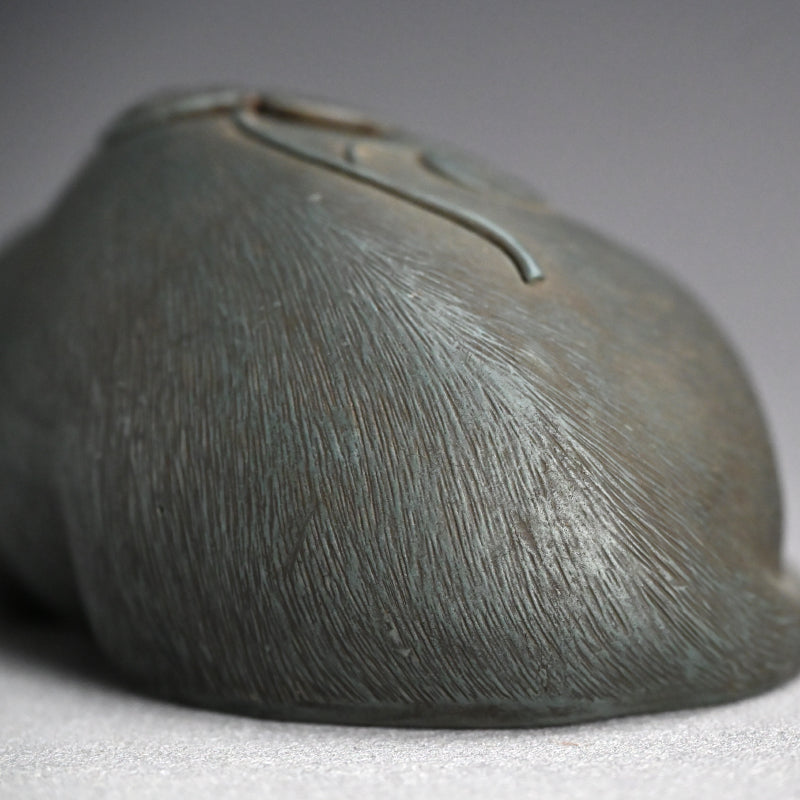 Rare! Antique Japanese Ao-Bizen Cat-shaped Koro