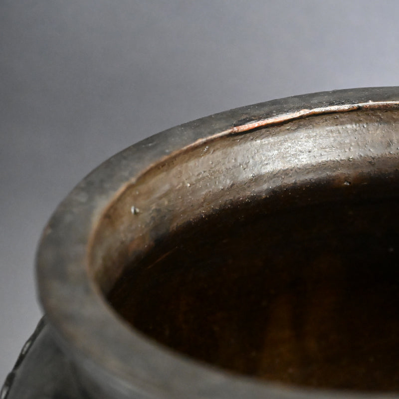Rare Edo p. Kuro Satsuma Naeshirogawa Open Jar