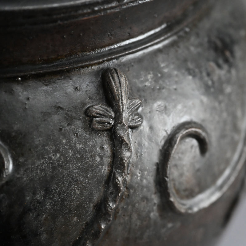 Rare Edo p. Kuro Satsuma Naeshirogawa Open Jar