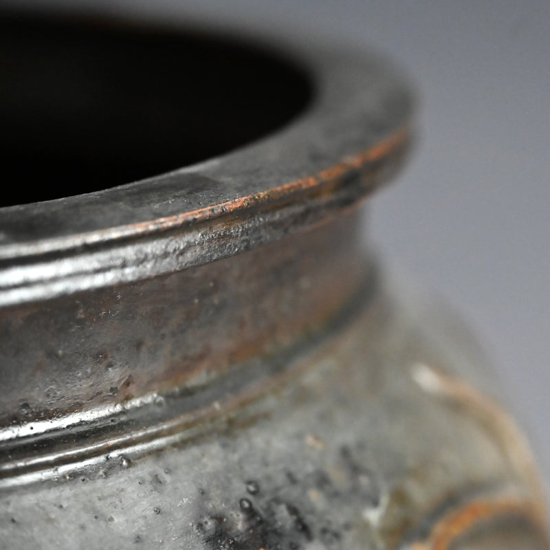 Rare Edo p. Kuro Satsuma Naeshirogawa Open Jar