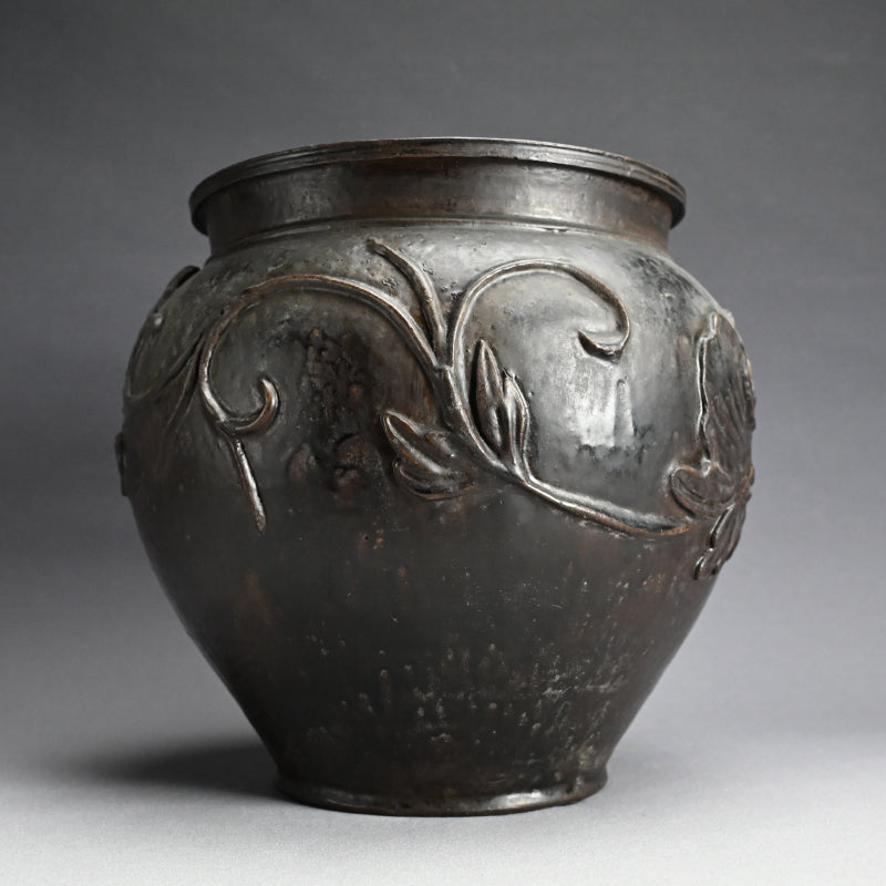 Rare Edo p. Kuro Satsuma Naeshirogawa Open Jar