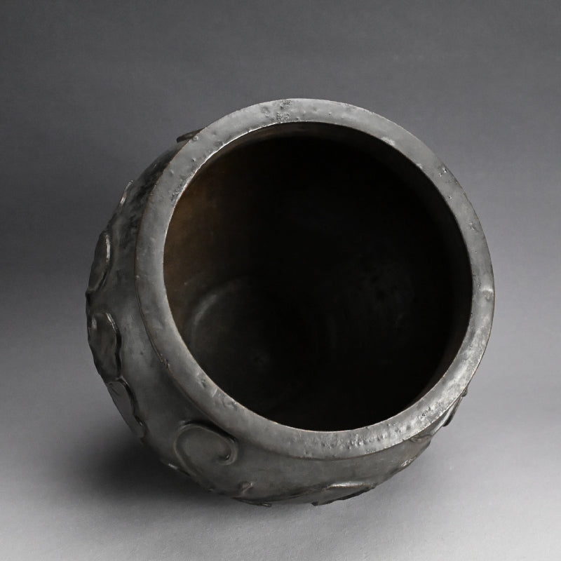 Rare Edo p. Kuro Satsuma Naeshirogawa Open Jar
