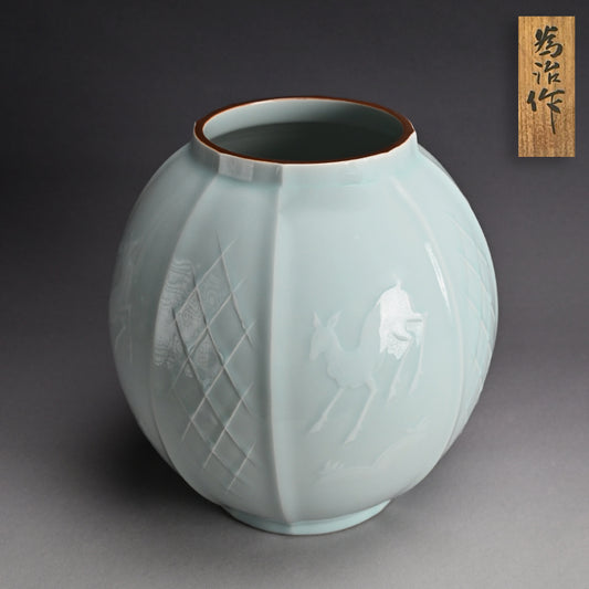Okamoto Tameji Art Deco Era Porcelain Vase