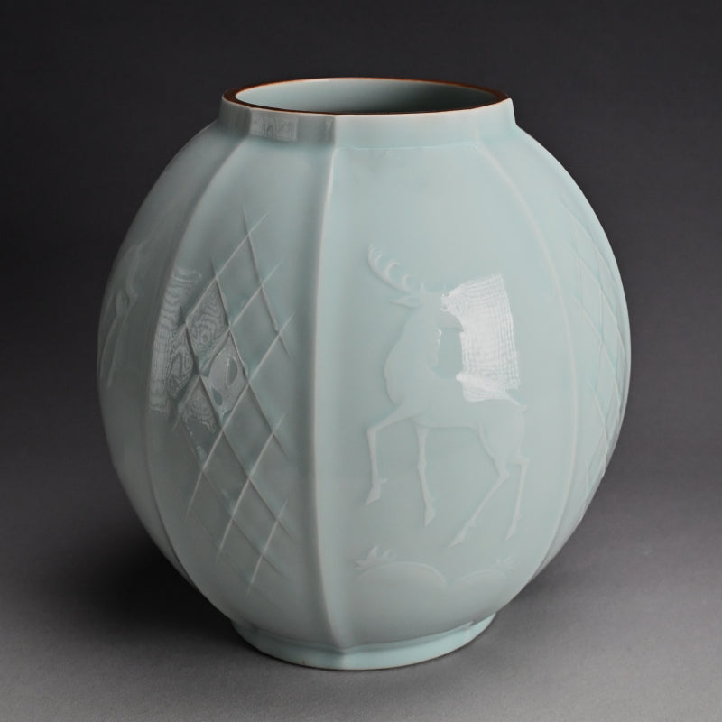 Okamoto Tameji Art Deco Era Porcelain Vase