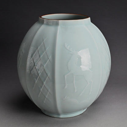 Okamoto Tameji Art Deco Era Porcelain Vase