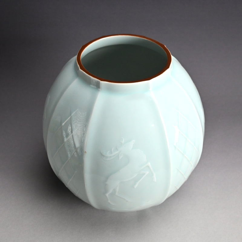 Okamoto Tameji Art Deco Era Porcelain Vase