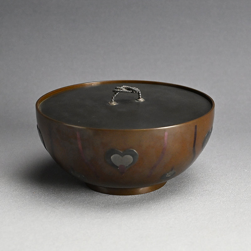 Bronze Mizusashi with Kaga Zogan ー本江 敏彦