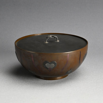 Bronze Mizusashi with Kaga Zogan ー本江 敏彦