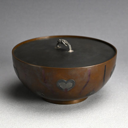 Bronze Mizusashi with Kaga Zogan ー本江 敏彦