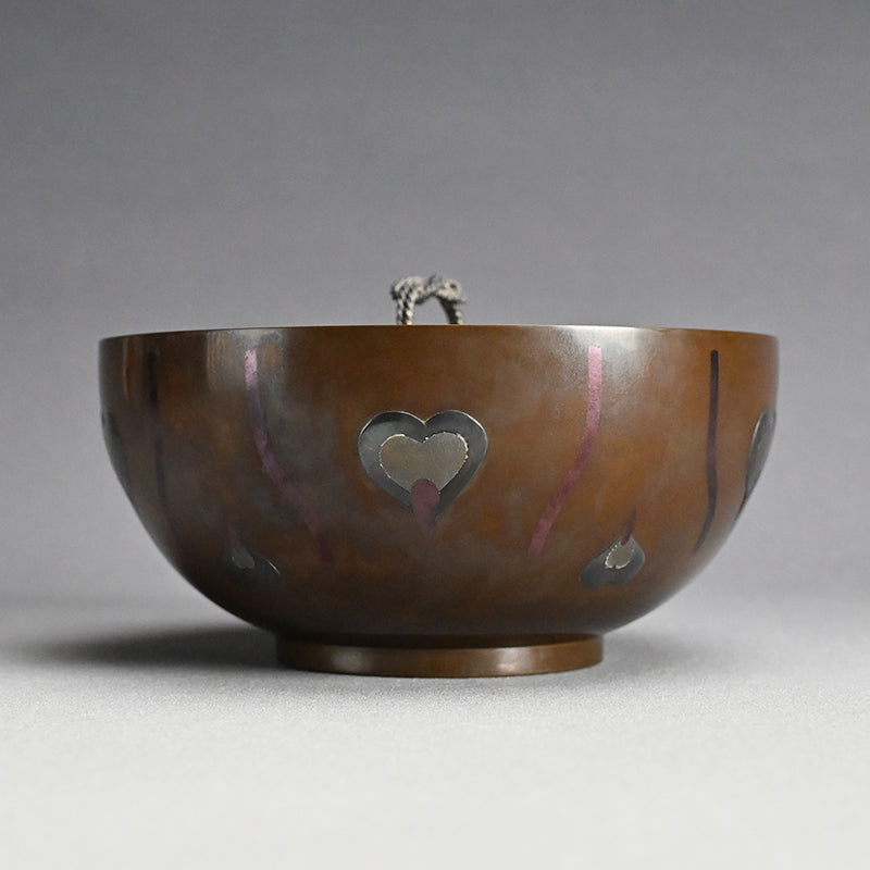 Bronze Mizusashi with Kaga Zogan ー本江 敏彦