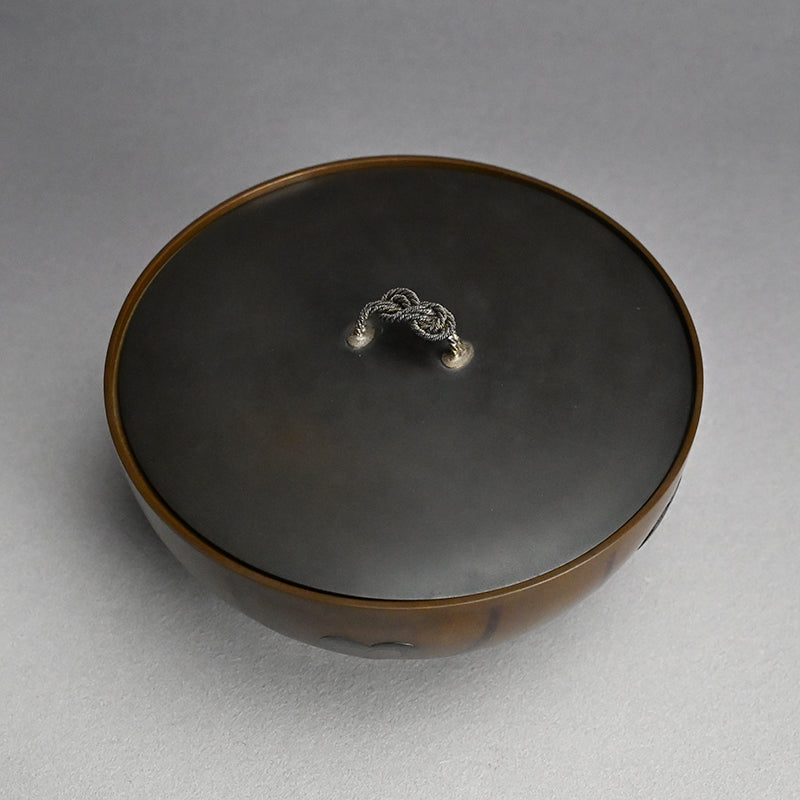 Bronze Mizusashi with Kaga Zogan ー本江 敏彦