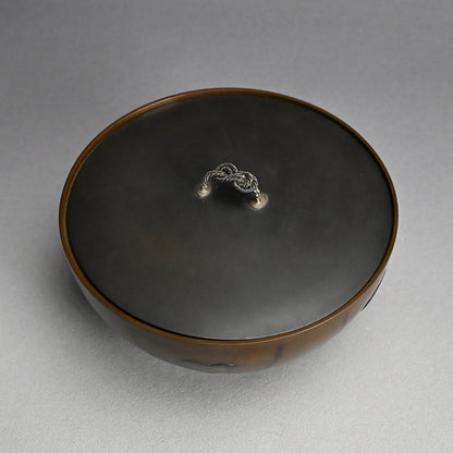 Bronze Mizusashi with Kaga Zogan ー本江 敏彦