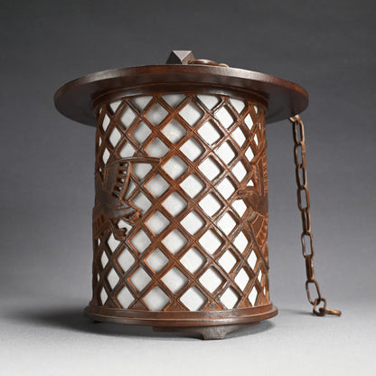 Japanese Bronze Lantern ー会田富康「青銅千鳥文字燈籠」